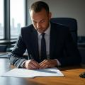 Homme signant un contrat