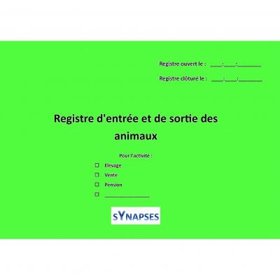 Registre des entrées et sorties pour animaux domestiques